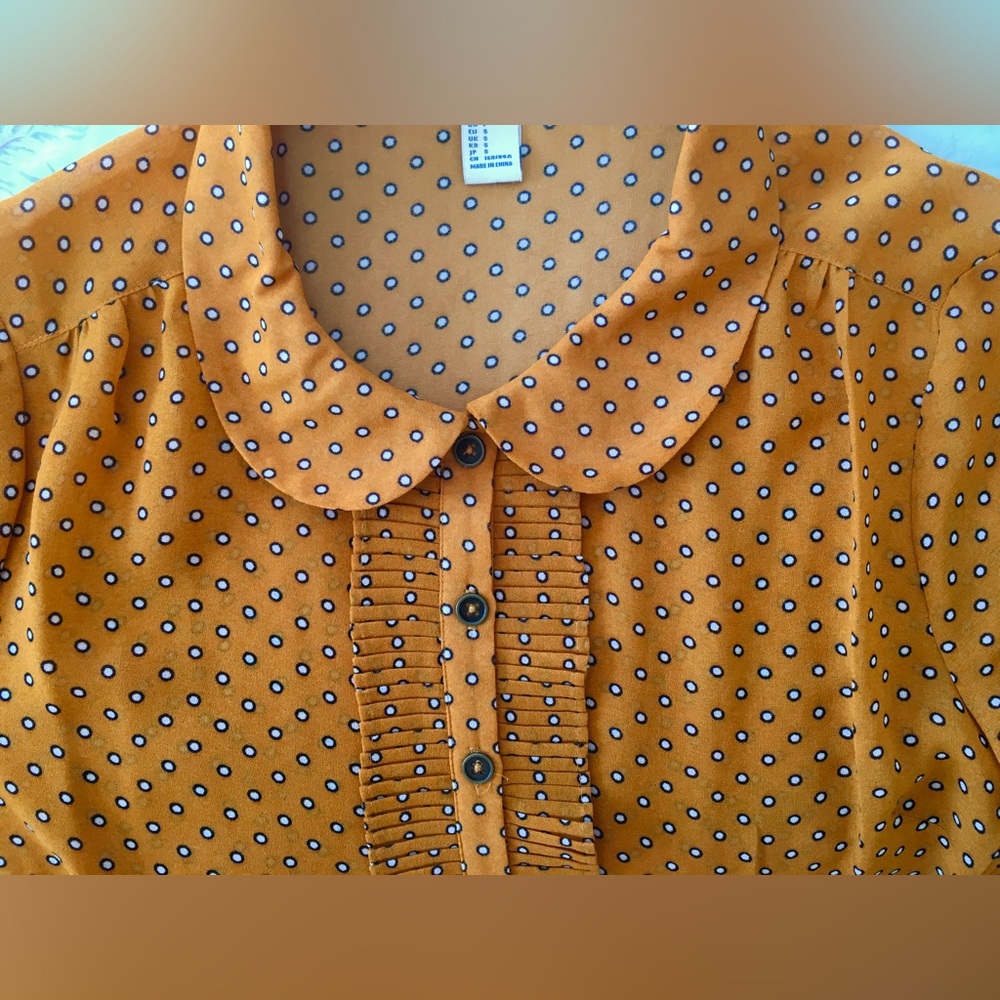 F21 Orange Polka Dot Retro-style Dress, Size S, Forever21 - Picture 9 of 10